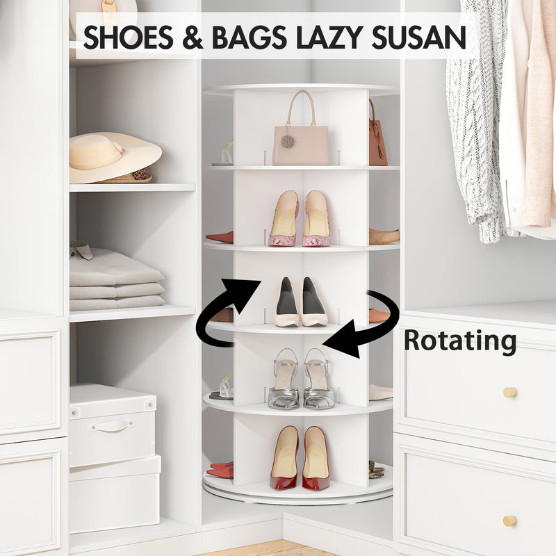 Advwin 5 Tier Rotating Shoe Rack Tower 360° Revolving Rack