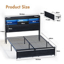 Advwin Bed Frame with RGB LED and Charging Station