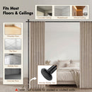 Advwin No Drill Adjustable Room Divider Curtain Rod Black (Pre-Order)