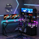 Advwin L Shaped Gaming Desk with LED Lights 130cm