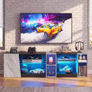 Advwin 160cm LED TV Unit with Adjustable Glass Shelves