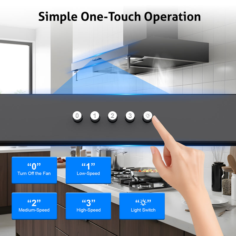 Advwin 60cm Range Hood Compact Wall Mount Design