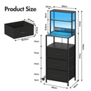 Advwin LED Bedside Table with Charging Station