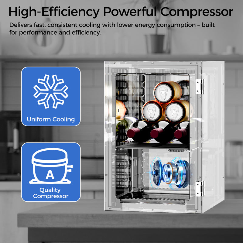 Advwin 20L Mini Bar Fridge with Adjustable Temperature