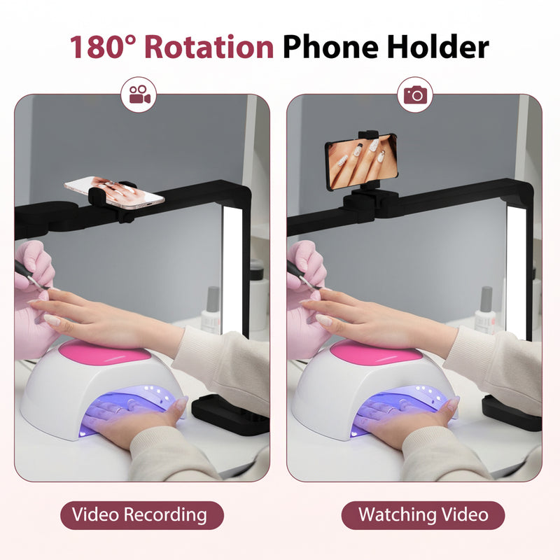 Advwin Foldable Nail Tech Lamp for Desk Black