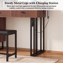 Advwin Walnut Dressing Table Set with Nightstand