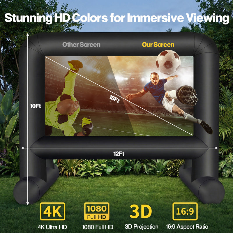 Advwin 16ft Inflatable Movie Screen with Blower