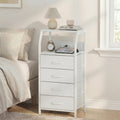 Advwin Bedside Table with 4 Drawers and Charging Station