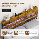 Advwin Double Floating Bed Frame w/ Charging Station