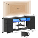 Advwin 160cm TV Unit Cabinet with 6 Drawers & Open Shelf