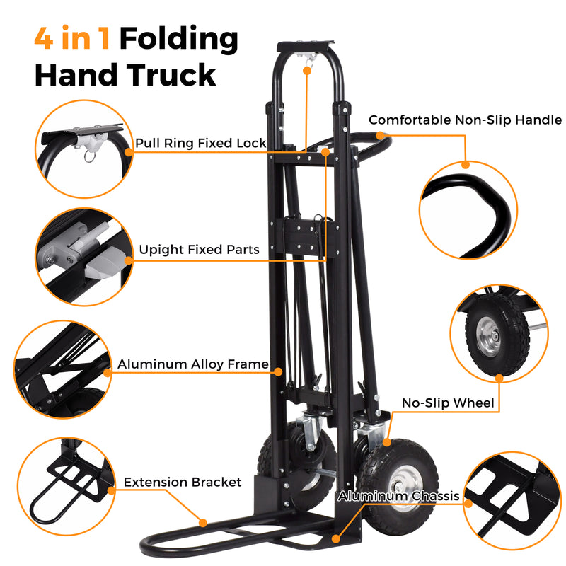 Advwin Portable 4 in 1 Aluminum Hand Truck