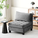 Advwin Modern Armless Chenille Lounge Sofa Chair Grey