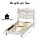 Advwin King Single Velvet Floating Bed Frame