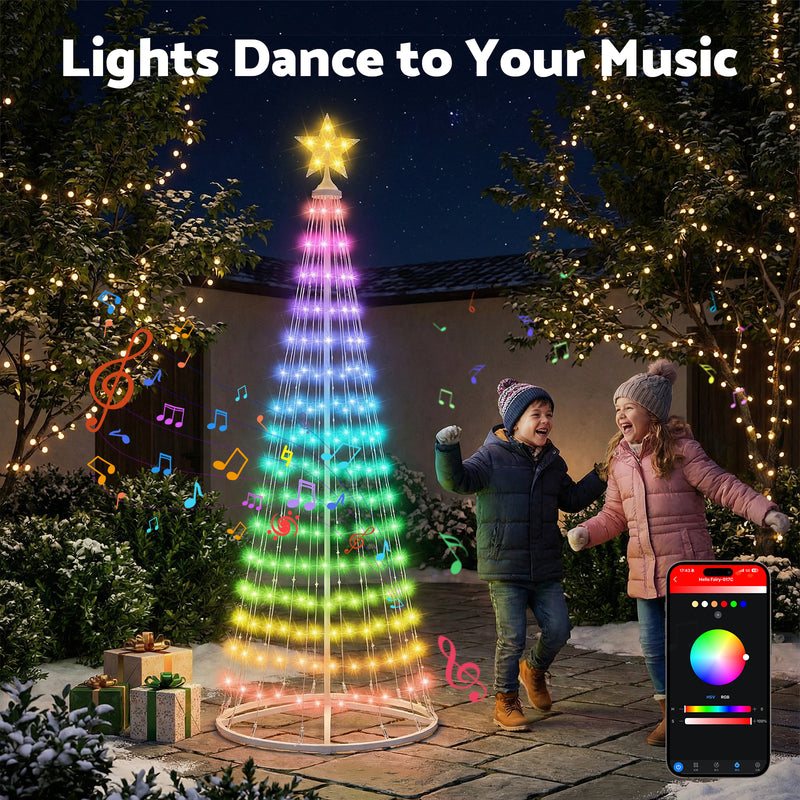 Advwin 195cm Christmas Cone Tree Lights