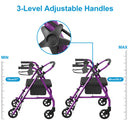 Advwin 4 Wheels Rollator Walker with Dual Brake System