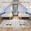 Advwin Corner Double Bed Frame with Charging Station