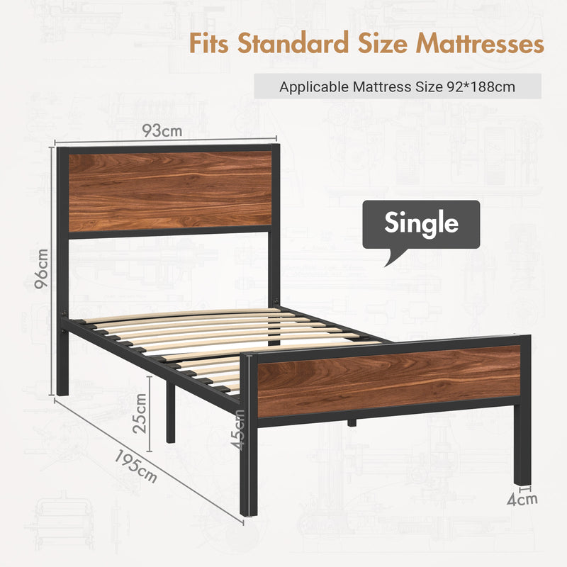 Advwin Bed Frame S/D/Q Bed Frame with Headboard