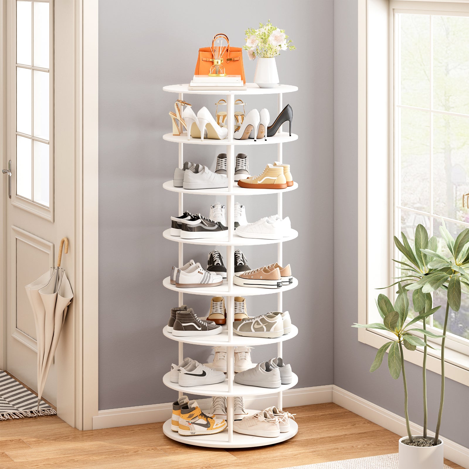 Advwin 7-Tier Free Standing Rotating Shoe Rack