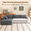 Advwin 278cm L Shape Modular Sectional Sofa Corduroy