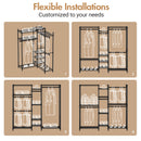 Advwin Portable Closet Wardrobe with 4 Rods & 9 Shelves