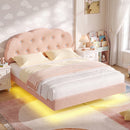 Advwin LED Floating Bed Frame w/ Adjustable Headboard Double