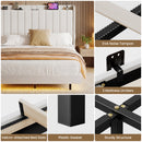 Advwin Velvet Floating Bed Frame with RGB LED