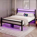 Advwin Metal Platform Bed Frame w/ Headboard Black (Pre-Order)