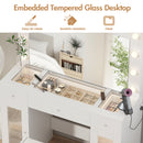 Advwin Dressing Table Stool Set Glass Top Vanity(Pre_Order)