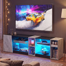 Advwin 160cm LED TV Unit with Adjustable Glass Shelves