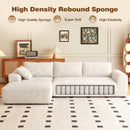 Advwin 278cm L Shape Modular Sectional Sofa Corduroy