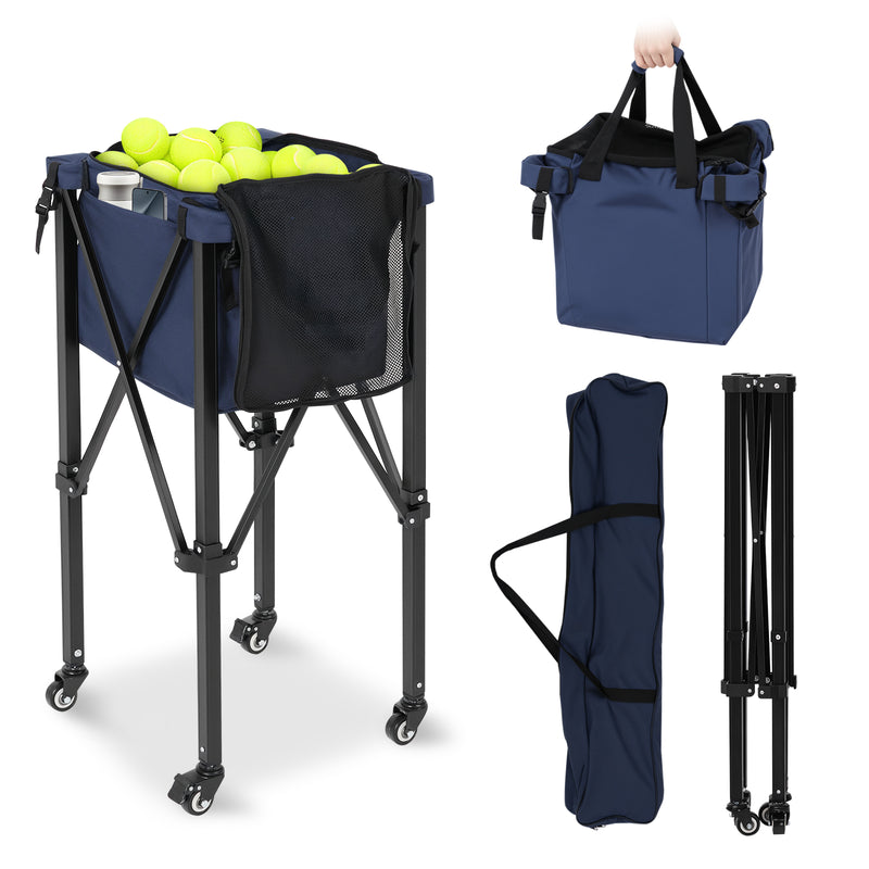 Advwin Foldable Tennis Ball Cart Aluminium Training Hopper