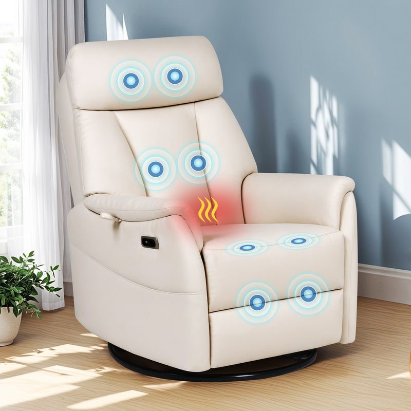 Advwin 360 Swivel Recliner Chair Beige