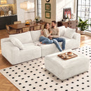 Advwin 278cm L Shape Modular Sectional Sofa Corduroy