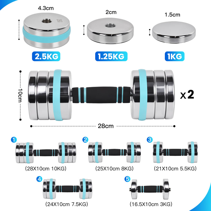 Advwin Adjustable Dumbbells 2×10kg
