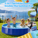 Advwin 63inch Foldable Dog Pool with Sprinkler