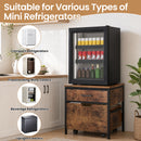 Advwin Mini Fridge Stand w/ 2 Drawers & Power Outlet