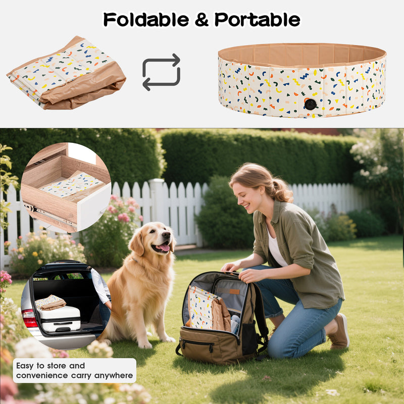 Advwin Foldable Dog Swimming Pool 120cm for Pets