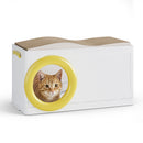 Advwin Plastic Cat House with Scratching Board