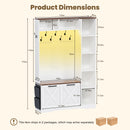Advwin All-in-One Coat Rack with Flip Shoe Cabinet
