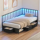Advwin Single Corner Bed Frame with RGB LED