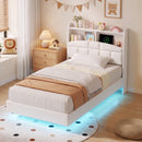Advwin King Single Velvet Floating Bed Frame