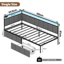 Advwin Corner Single Bed Frame with Charging Station