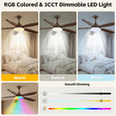 Advwin 52'' Ceiling Fan with RGB Light