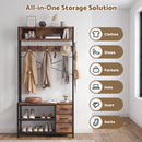 Advwin Entryway Coat Rack with Storage Bench  & Shoe Rack