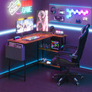 Advwin L Shaped Computer Desk with Storage Shelves