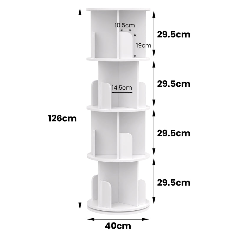Advwin 4-Tier Rotating 360° Bookshelf Organizer