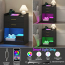 Advwin LED Bedside Table with Charging Station