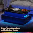 Advwin Lift Top Coffee Table with LED Lights