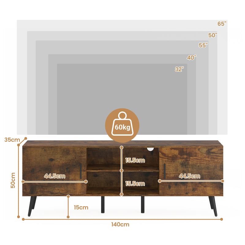 Advwin TV Cabinet Entertainment Center Unit Stand 140cm