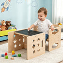 Advwin Kids Weaning Table & Chair Set with Chalkboard